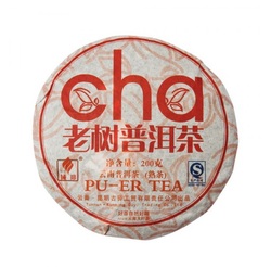 Чай китайский элитный шу пуэр «Лао Шу Ча» Фабрика Куньмин Гуи Компани сбор 2008г. 185-200гр. (блин)
